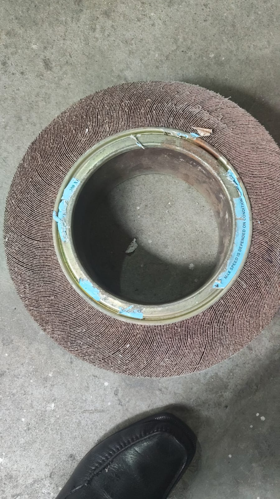 Large industrial buffing flap wheel